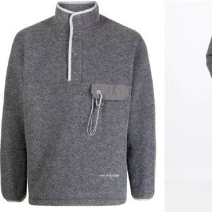$515! NWT RARE Men's and Wander Wool Fleece Top Pullover - Grey - L